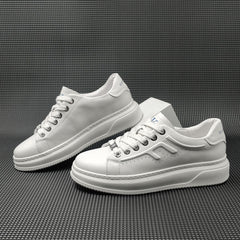 Men Minimalist Solid Leather Casual Sneakers Newgew Shoes