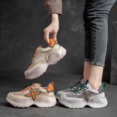 Women Retro Breathable Casual Platform Sneakers Newgew Shoes