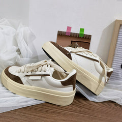 Versatile Milk Tea Color Round Toe Canvas Shoes Newgew