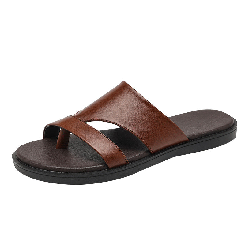Men Summer Cowhide Slide Sandals Newgew Shoes