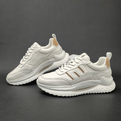 Men Stylish Thick Soled Leather Casual Shoes Newgew Shoes