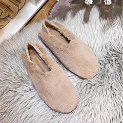 Women Soft Flat Casual Fur Shoes Newgew Shoes