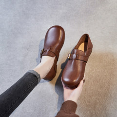 Women Retro Minimalist Soft Leather Casual Shoes Newgew Shoes