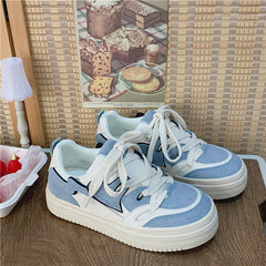 Trendy Sports Skateboard Female Style White Canvas Shoes Newgew