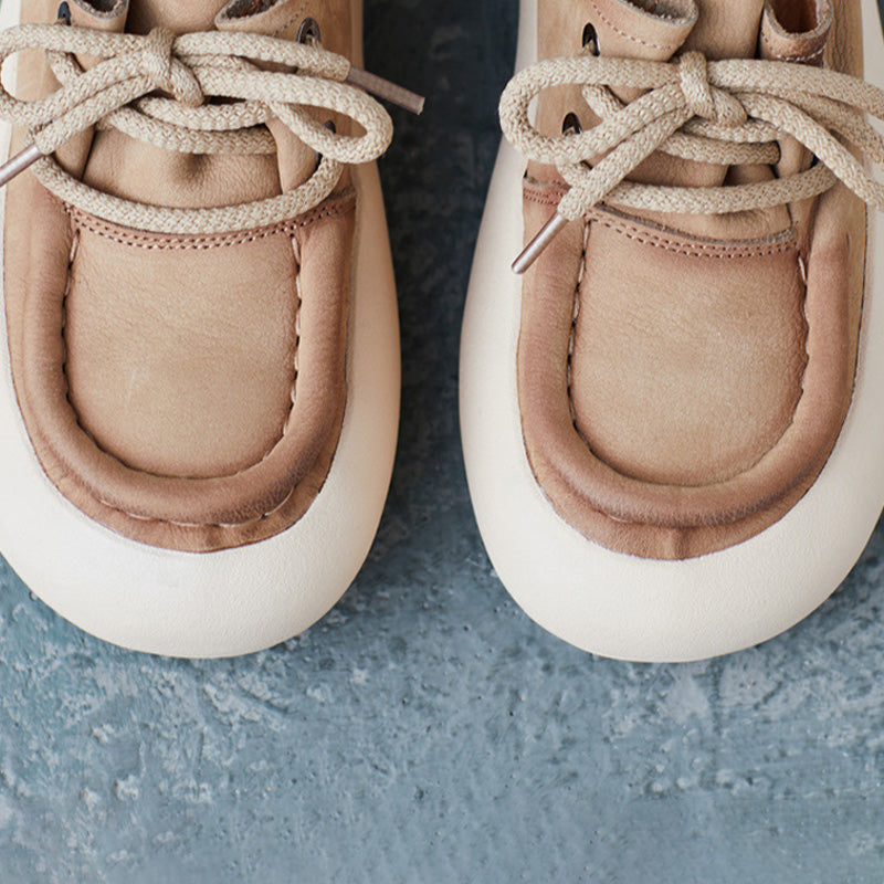 Women Handmade Soft Leather Thick Soled Casual Shoes Newgew Shoes