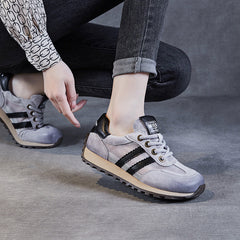 Women Fashion Breathable Leather Casual Training Sneakers Newgew Shoes