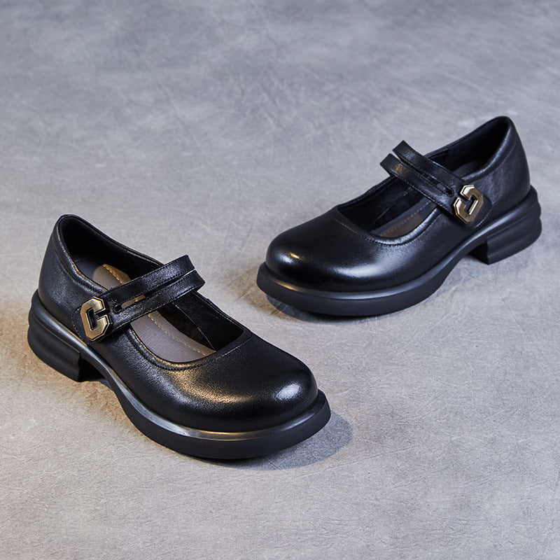 Women Minimalist Leather Casual Mary Jane Shoes Newgew Shoes