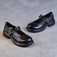 Women Minimalist Leather Casual Mary Jane Shoes Newgew Shoes
