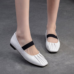 Women Casual Plaited Leather Soft Flats Newgew Shoes