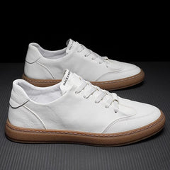 Men Solid Fashion Leather Flat Casual Shoes Newgew Shoes