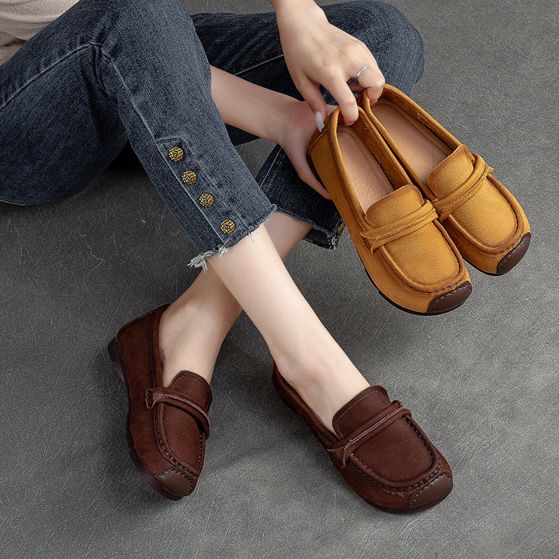 Women Retro Minimalist Casual Leather Loafers Newgew Shoes