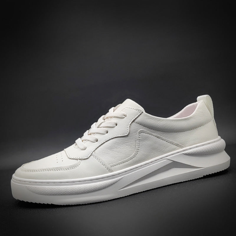 Men New Trend Fashion Leather Casual White Sneakers Newgew Shoes