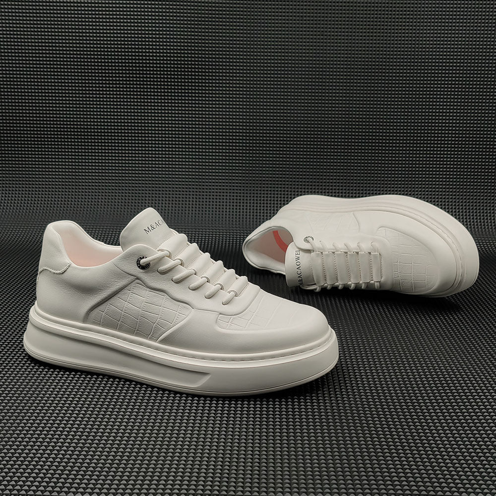 Men Minimalist Solid Leather Flat Casual Shoes Newgew Shoes