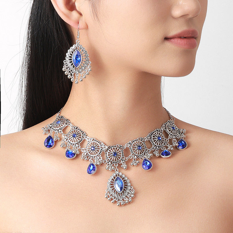 Vintage Nepal Style Necklace+Earrings Newgew