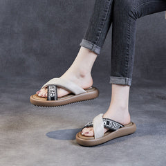 Women Soft Leather Stylish Casual Slides Newgew Shoes