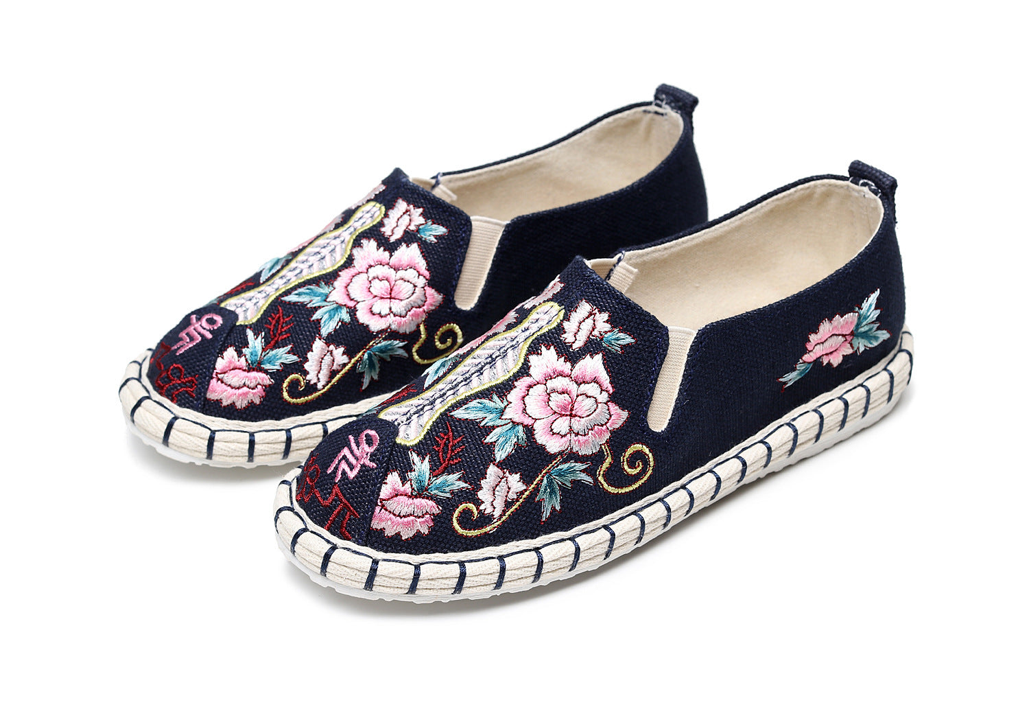 Women's Oriental Cloth With British Ethnic Style Canvas Shoes Newgew