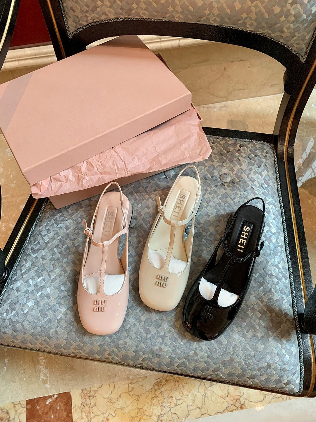 Square Toe T-Strap Closed Toe Slingback Sandals NEW GEW