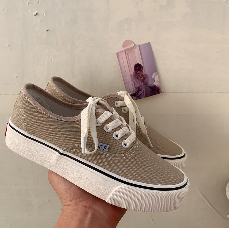 Female Korean Style Flat Low Top Canvas Shoes Newgew