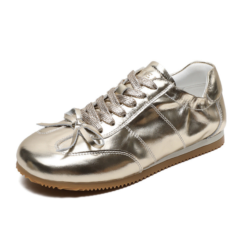 Women Minimalism Glossy Leather Casual Training Shoes Newgew Shoes
