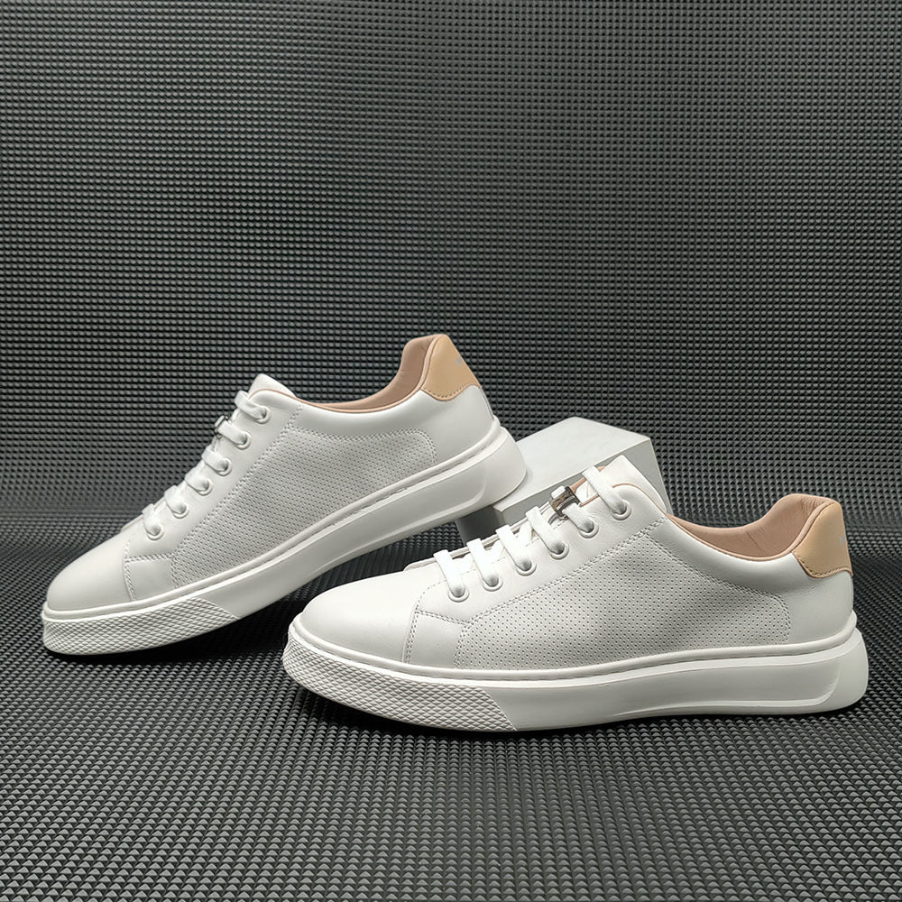 Men Minimalist Fashion Breathable Leather Flat Casual Shoes Newgew Shoes