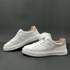 Men Minimalist Fashion Breathable Leather Flat Casual Shoes Newgew Shoes