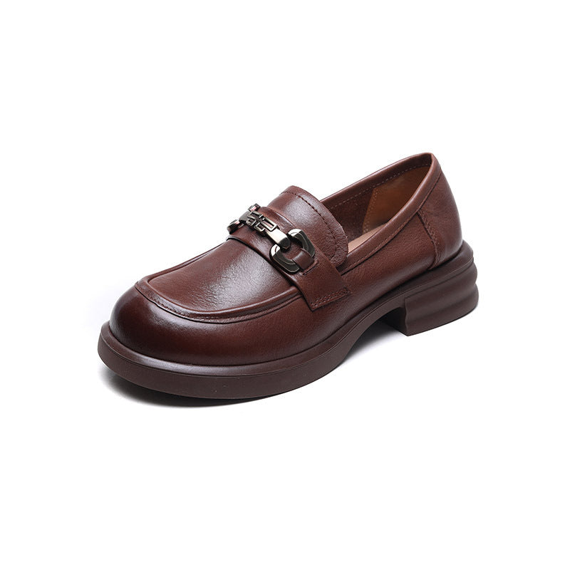 Women Retro Soft Leather Casual Loafers Newgew Shoes