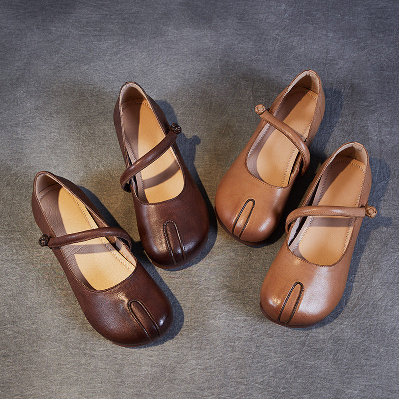 Women Retro Leather Handmade Soft Casual Shoes Newgew Shoes