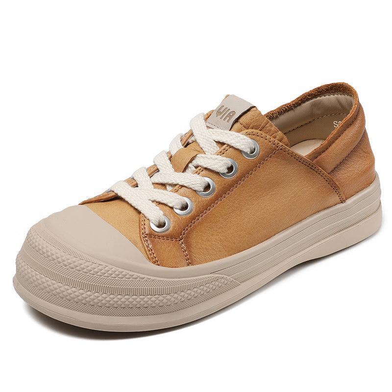 Women Minimalist Fashion Leather Flat Casual Shoes Newgew Shoes