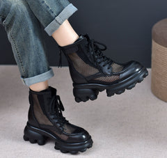 Hollow Thick-Soled Mesh Boots