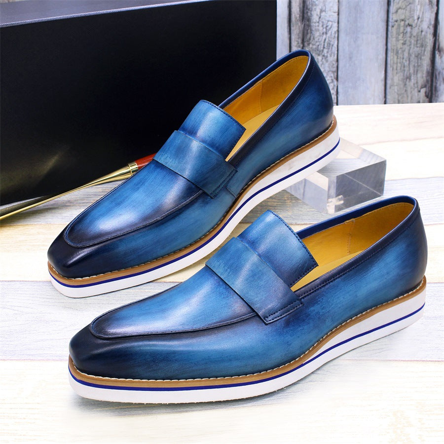 Men Casual Leather Flat Retro Loafers Newgew Shoes