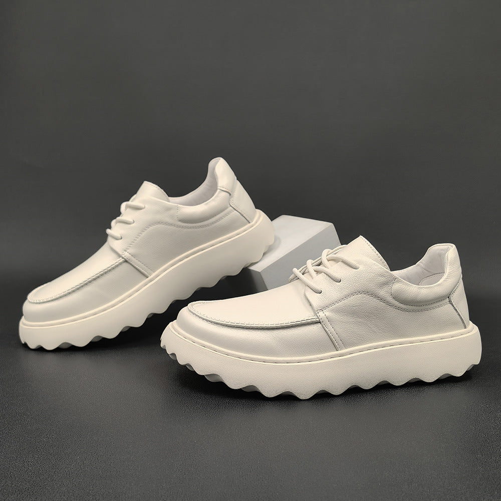 Men Minimalist Fashion Leather Lug Sole Casual Shoes Newgew Shoes