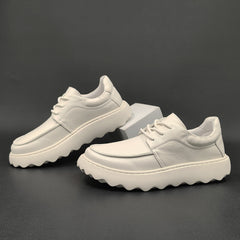 Men Minimalist Fashion Leather Lug Sole Casual Shoes Newgew Shoes