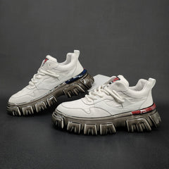 Men Fashion Leather Patchwork Thick Soled Casual Shoes Newgew Shoes
