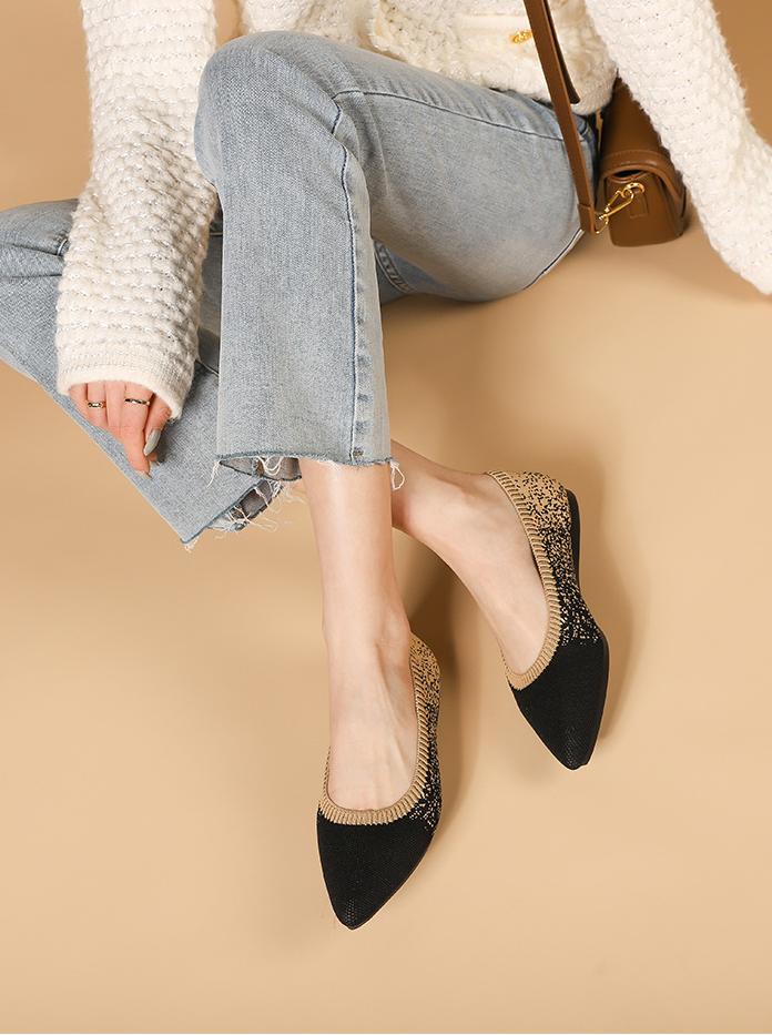 Pointed Non-Slip Knitted Flat Shoes NewGew