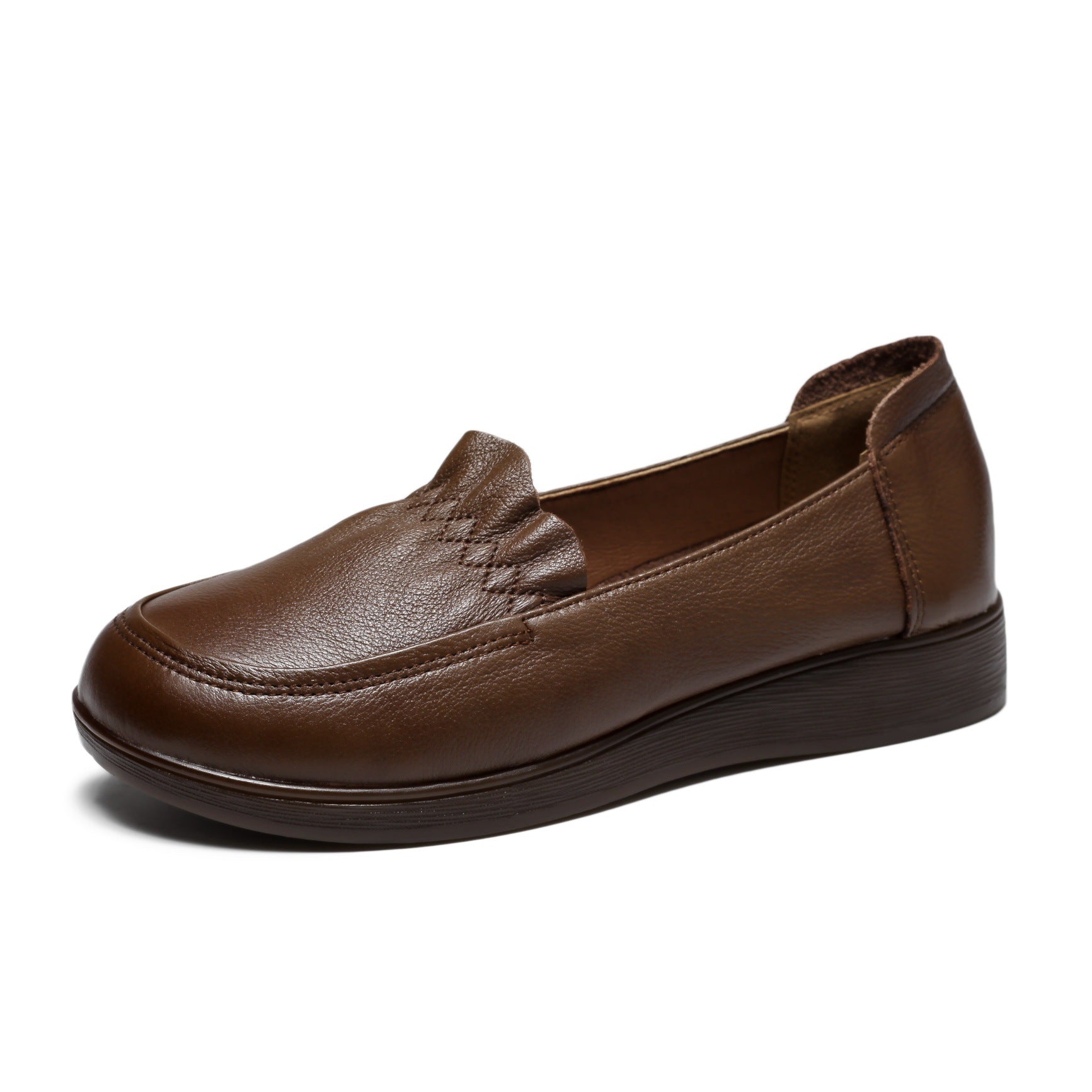 Women Retro Leather Soft Antislip Casual Shoes Newgew Shoes