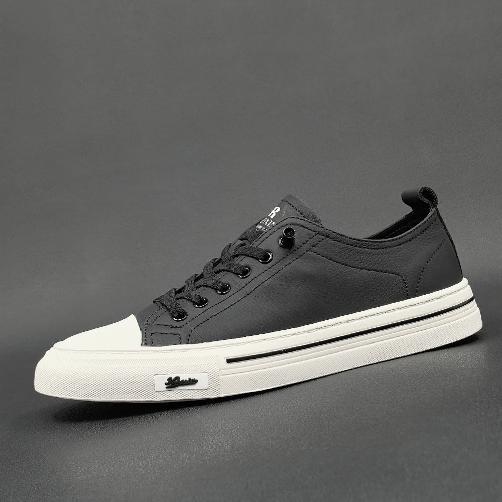 Men Casual Minimalist Leather Slip-on Flat Shoes Newgew Shoes