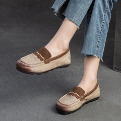 Women Retro Soft Leather Flat Casual Loafers Newgew Shoes