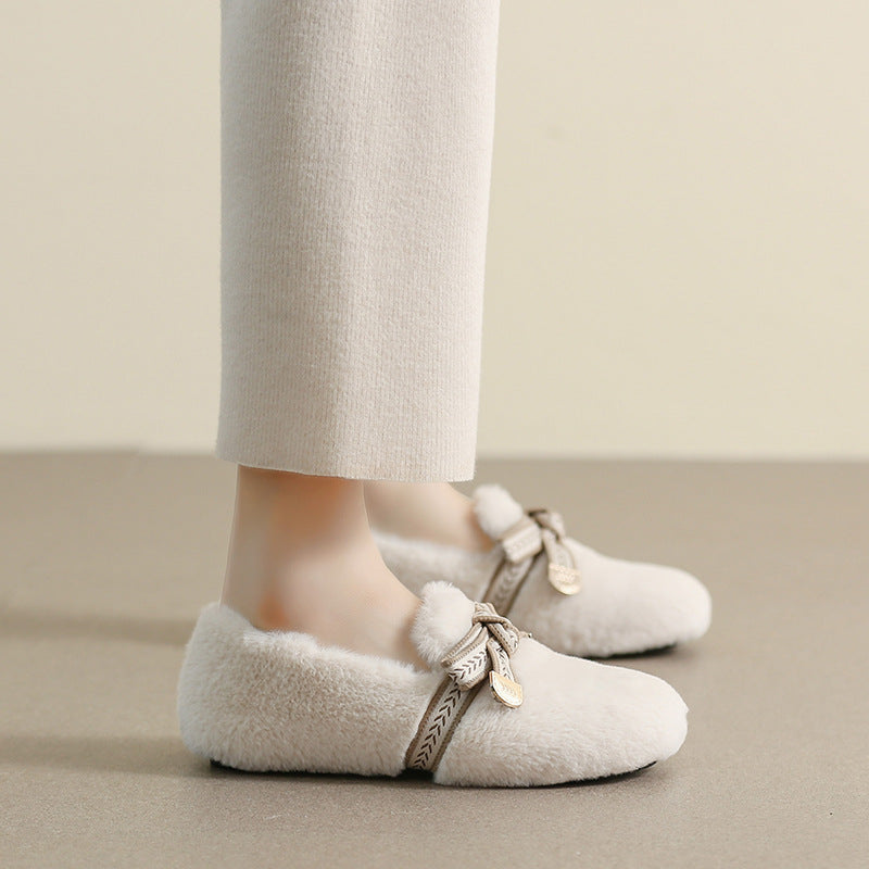 Women Soft Flat Winter Casual Fur Shoes Newgew Shoes