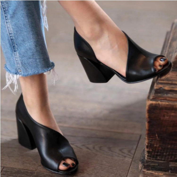 Pairmore Mid Heel Peep Toe Heels â Newgew