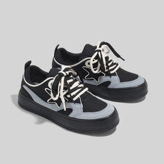 Women's Black White Fashionable Sports Canvas Shoes Newgew