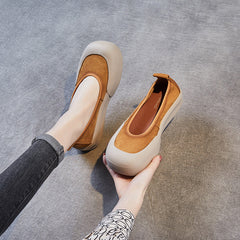 Women Minimalist Soft Leather Thick Soled Flats Newgew Shoes