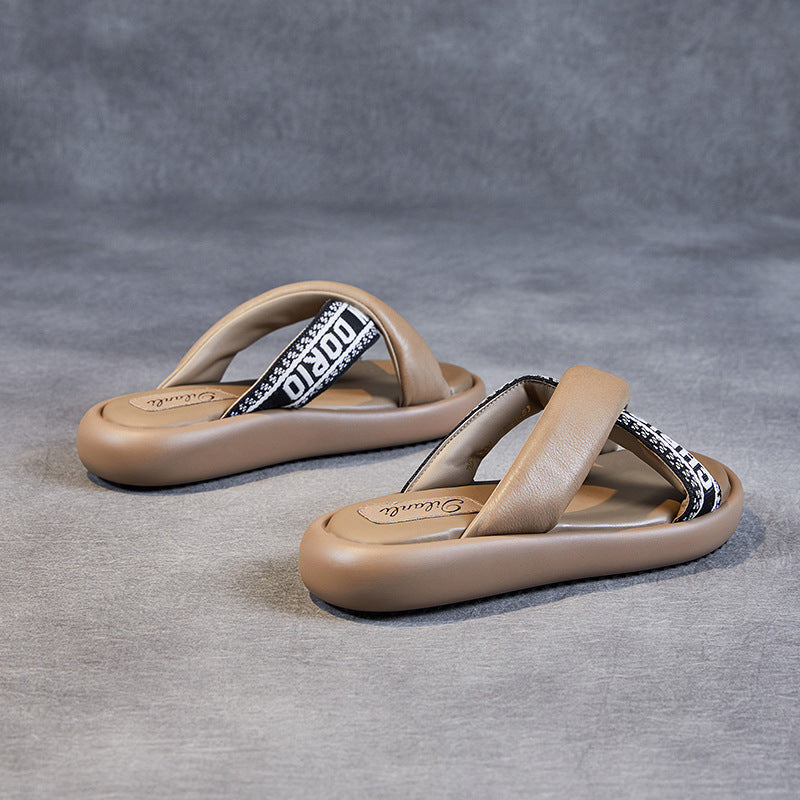 Women Soft Leather Stylish Casual Slides Newgew Shoes