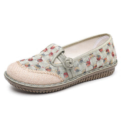 Women's Old Beijing Cloth Embroidered Ethnic Style Woven Soft Canvas Shoes Newgew