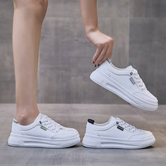 Women's Korean Style White Fashionable Spring Platform Canvas Shoes Newgew