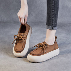 Women Minimalist Leather Flat Casual Shoes Newgew Shoes