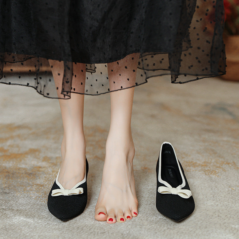 Bow Tie Versatile Commuting High Heels Newgew