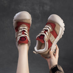 Women Color Matching Retro Casual Shoes Newgew Shoes