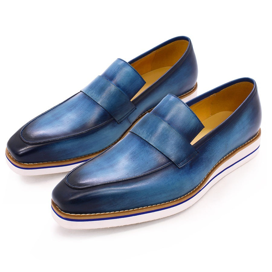 Men Casual Leather Flat Retro Loafers Newgew Shoes