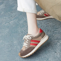 Women Fashoin Patchwork Leather Casual Training Sneakers Newgew Shoes