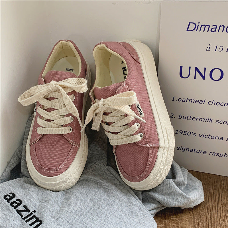 Spring White Female Breathable Preppy Style Canvas Shoes Newgew
